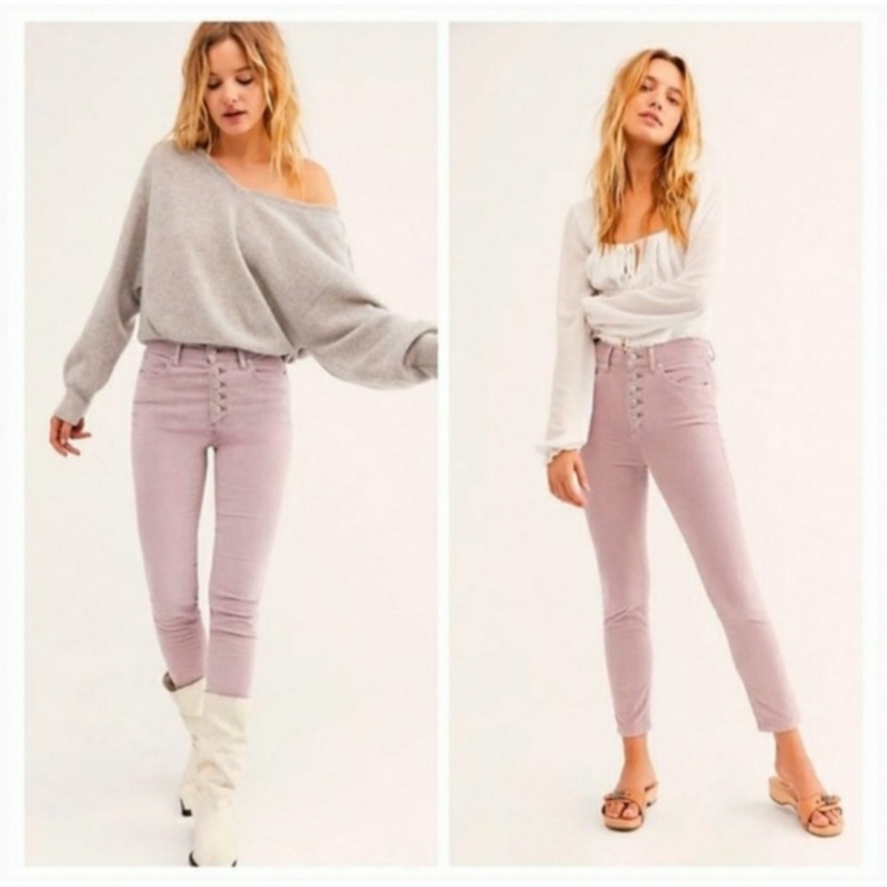 NWT Free People Sun Chaser Cord Skinny lilac Pants